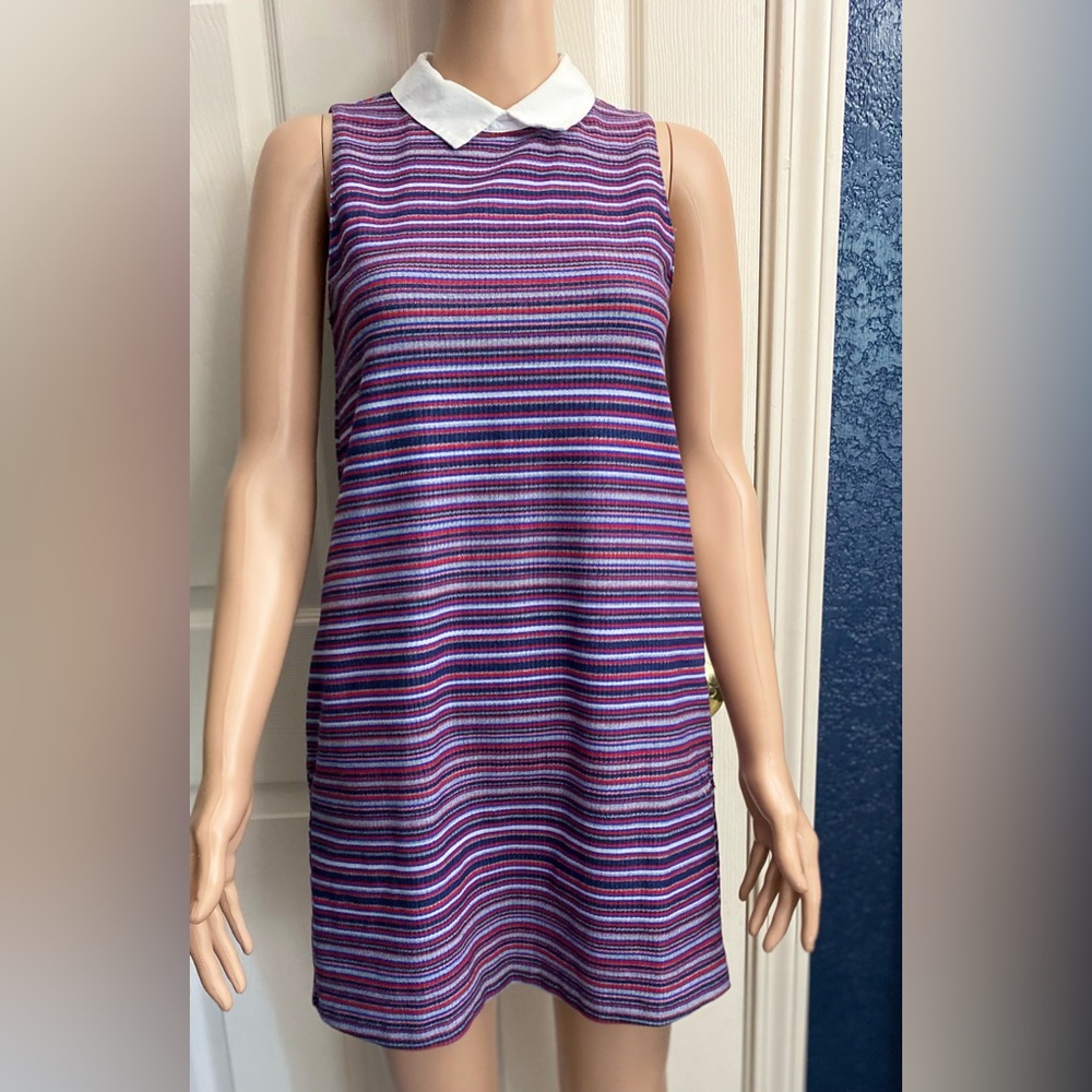 Zara Purple and Pink Striped Kids Dress